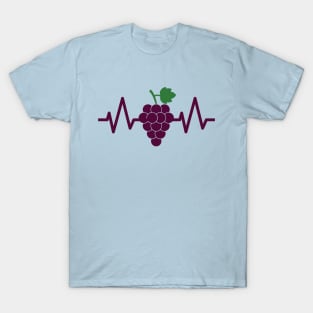 heart grapes graphic for fruit likers awesome matching couple family cute T-Shirt